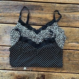 WHBM XS Camisoles - polka dot and leopard